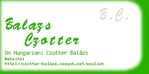 balazs czotter business card
