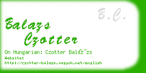 balazs czotter business card